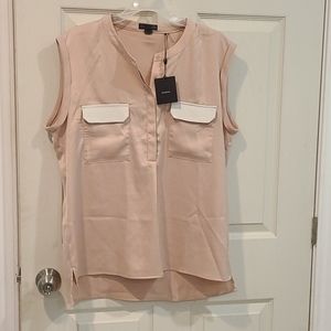 Rose gold rudsak shirt with leather detail pockets